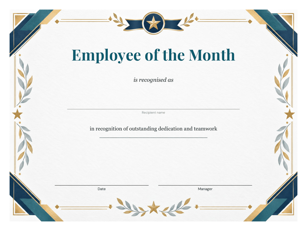 Preview of the first page of Employee of the Month